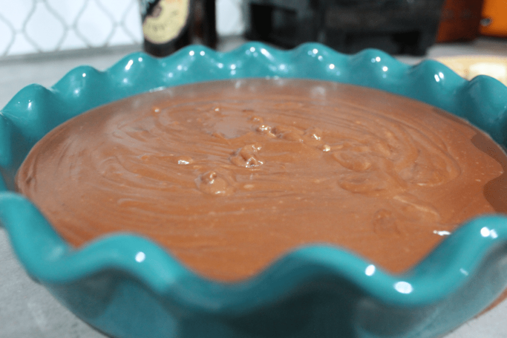 Completed Old-Fashion Chocolate Pudding in Pie Dish