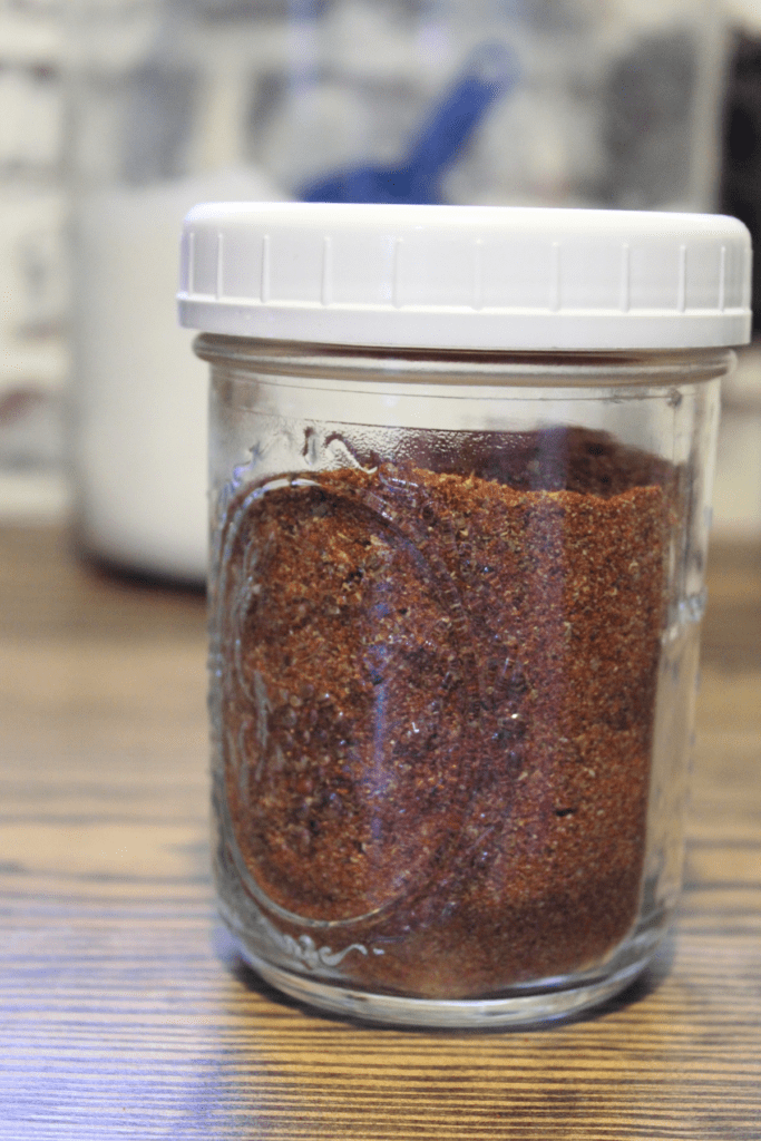 Jar full of taco seasoning