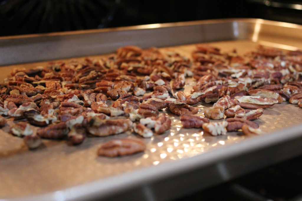 Pecans on Baking Sheet